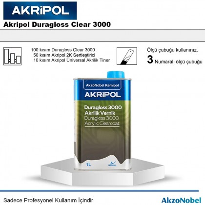 AkzoNobel Akripol Duragloss Clear 3000 2K Akrilik Vernik