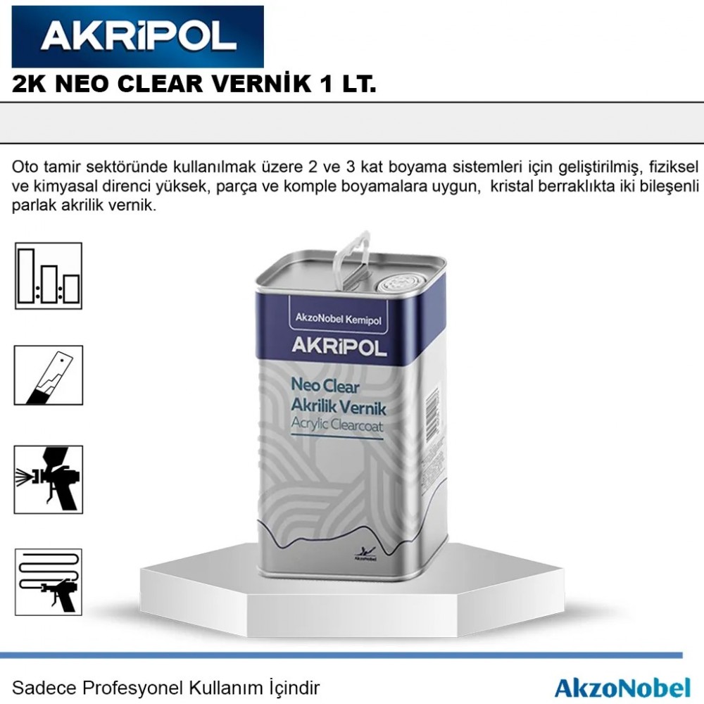 AkzoNobel Akripol Neo Clear Akrilik Vernik 1 Litre