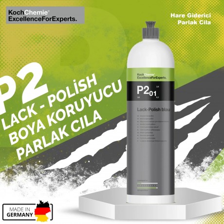 Koch Chemie P2 Lack Polish Boya Koruyucu Yenileyici Yüksek Parlak Cila 1Lt.