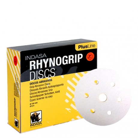 Indasa Rhynogrip Discs Plus Line - Kağıt Kuru Sarı 7 Delik Disk Zımpara 150mm