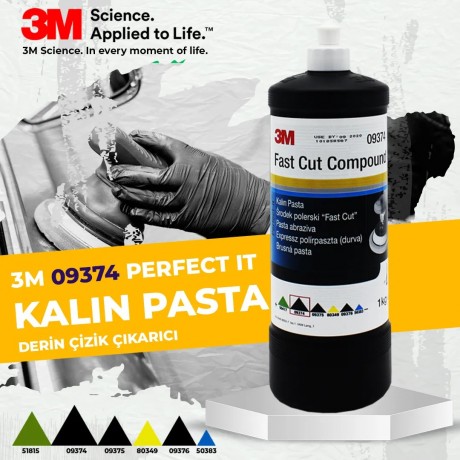 3M 09374 Perfect-it II Hızlı Çizik Çıkarıcı Kalın Pasta 1 Litre