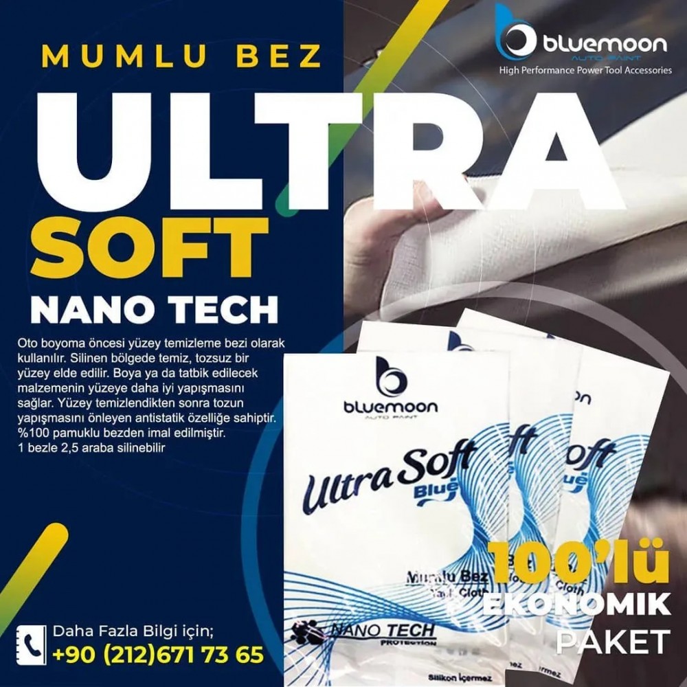 Bluemoon Ultra Soft Antistatik Mumlu Bez Boya Öncesi Temizlik Bezi