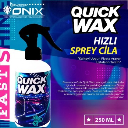 Bluemoon Onix Quik Wax Hızlı Sprey Boya Koruyucu Showroom Cilası 250 ML