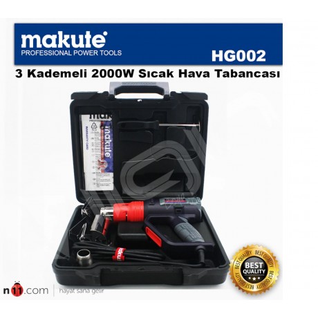 Makute HG002 2000W Profesyonel 3 Kademeli Sıcak Hava Tabancası