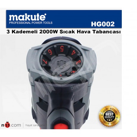 Makute HG002 2000W Profesyonel 3 Kademeli Sıcak Hava Tabancası