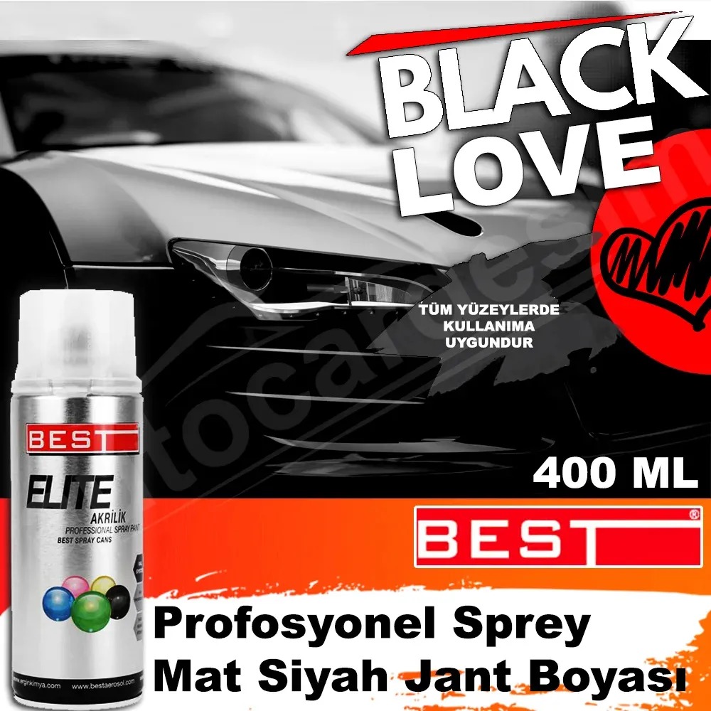 Best® Profosyonel Sprey Mat Siyah Jant Boyası 400 ML