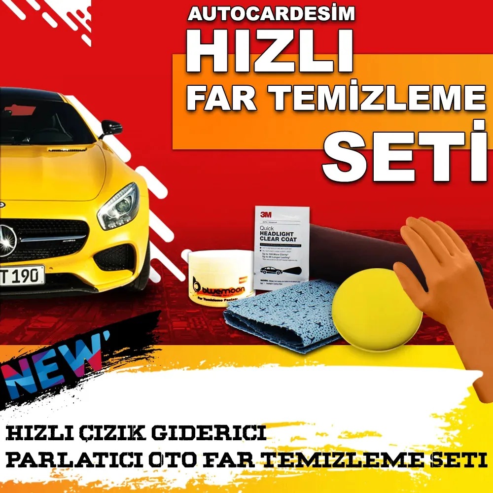 Autocardesim Hızlı Oto Far Temizleme Seti