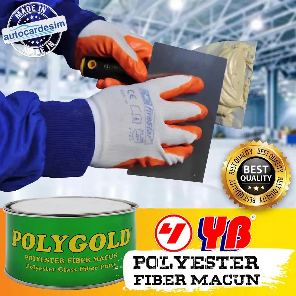 YB PolyGold Polyester Fiber Elyaflı Gri Macun 1.800 KG
