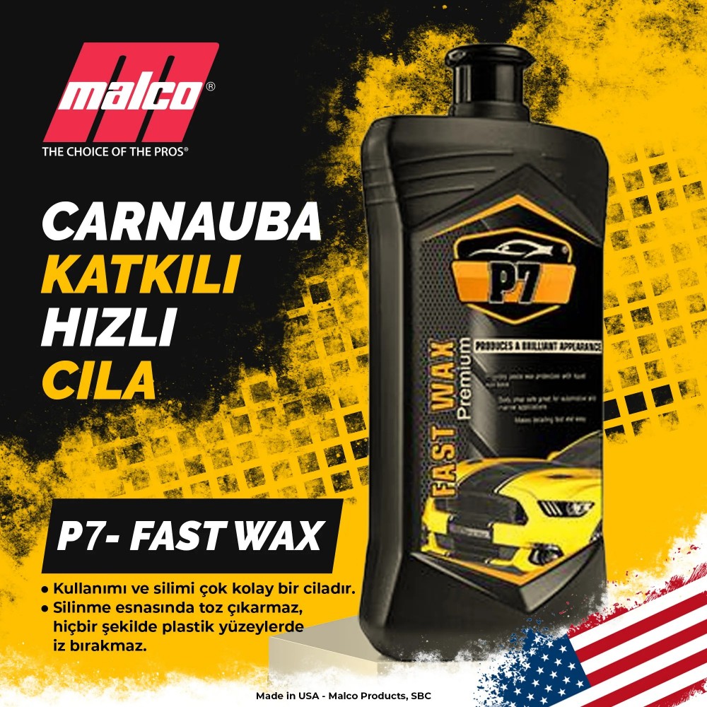 Malco P7- Fast Wax Korumalı Carnauba Katkılı Cila 1000 ML