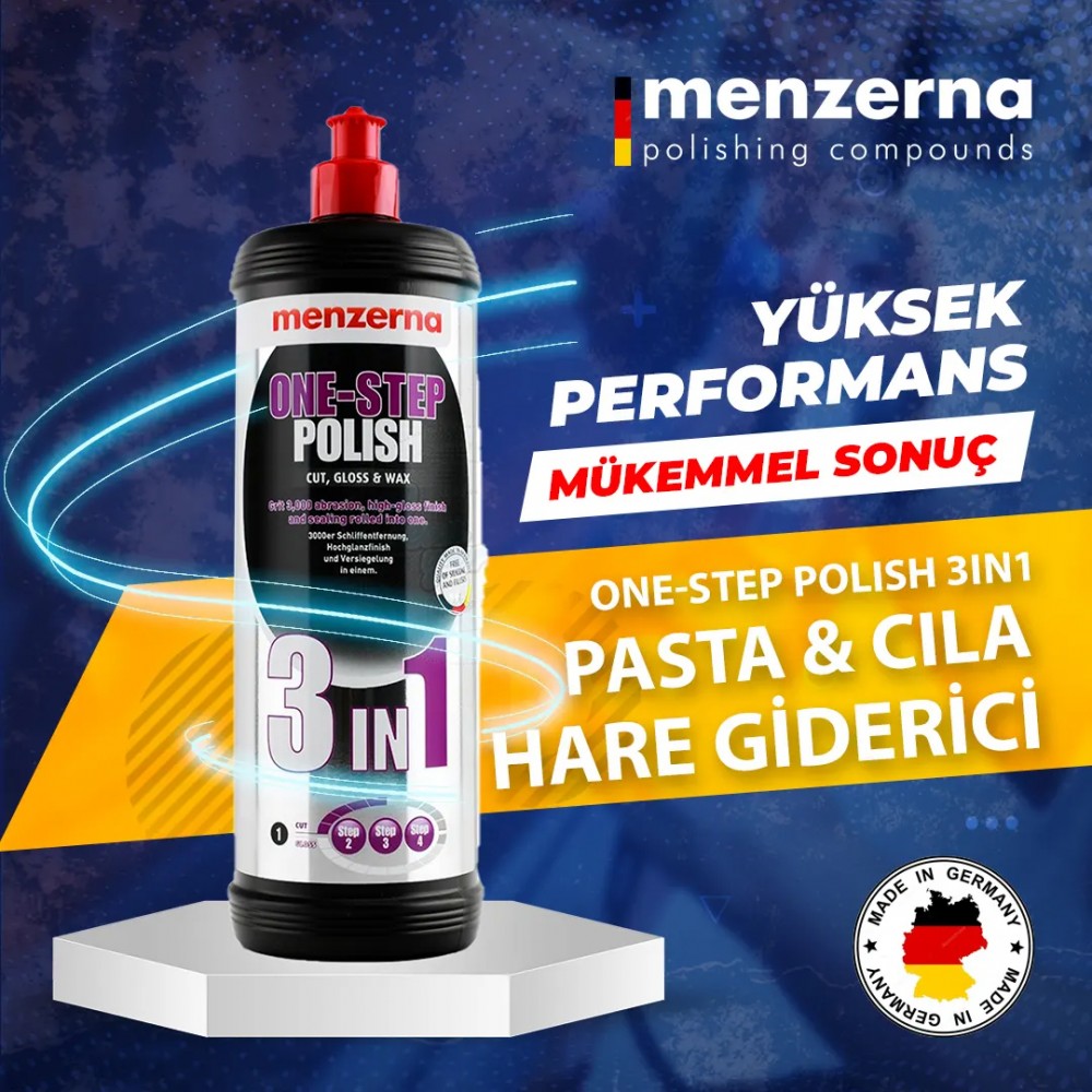 Menzerna One - Step Polish 3 in 1 Tek Adım Çizik Giderici, Boya Koruyucu ve Hare Giderici 1LT