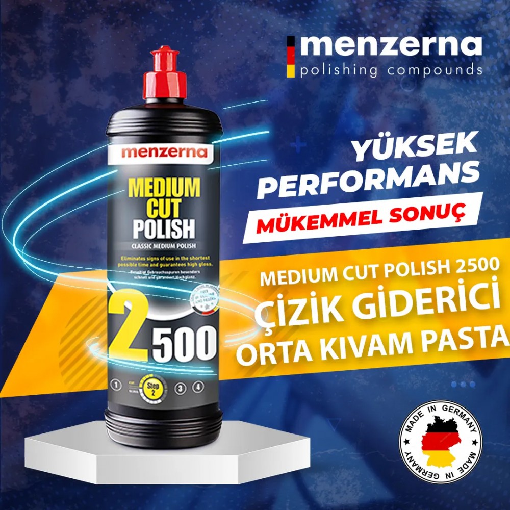 Menzerna Medium Cut Polish 2500 Orta Dereceli Çizik ve Hare Giderici Pasta 1LT