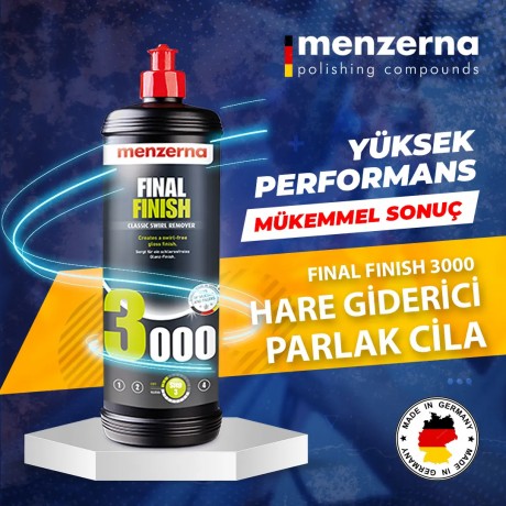 Menzerna Final Finish 3000 Mükemmel Parlaklık Veren Hare Giderici Cila 1LT