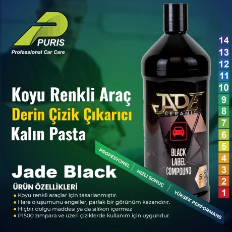 Puris Jade Black Compound Koyu Renkli Araçlar için Çizik Çıkarıcı Pasta 1 Litre