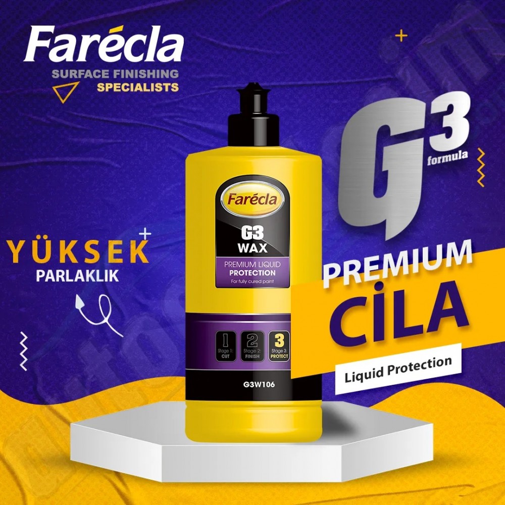 Farecla G3 Uzun Süre Kalıcı Boya Koruyucu Yüksek Parlak Oto Cilası 250 ML