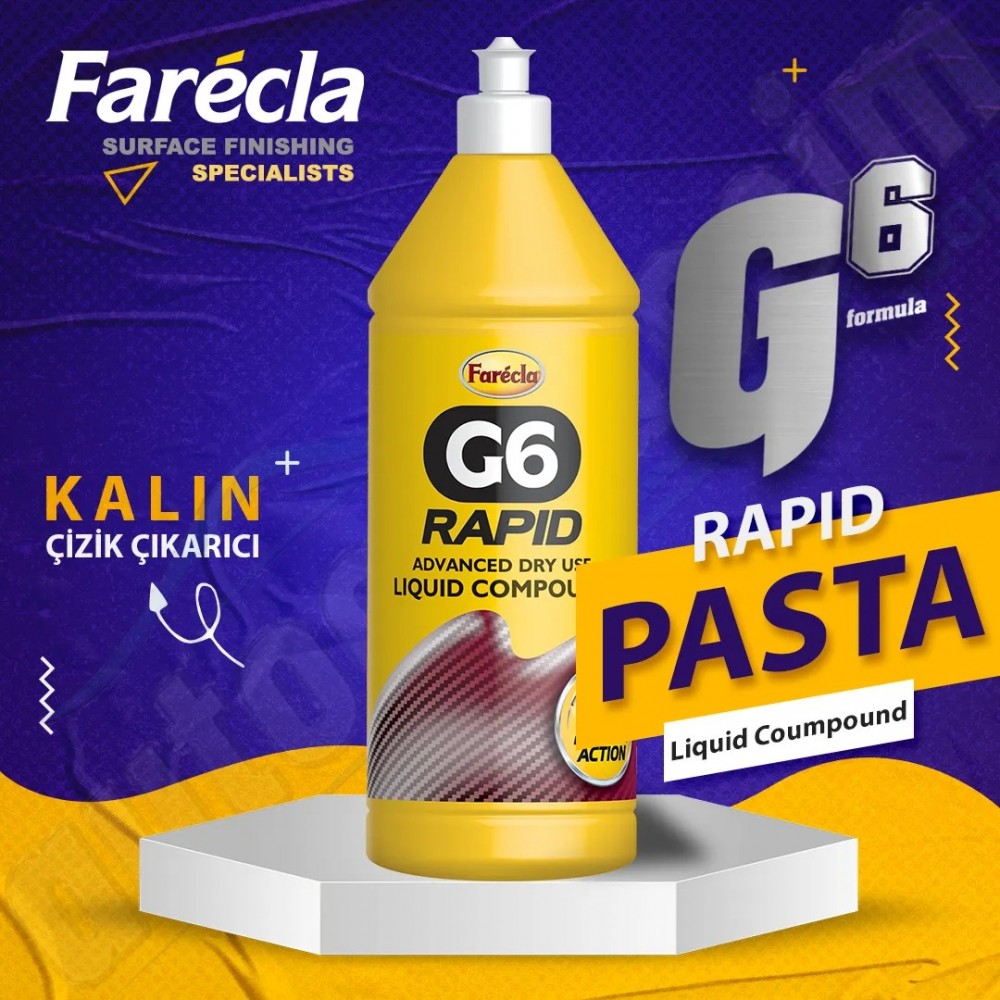 Farecla G6 Derin Çizik Çıkarıcı Silikonsuz Toz Bırakmayan Kalın Araç Pastası 1 Litre