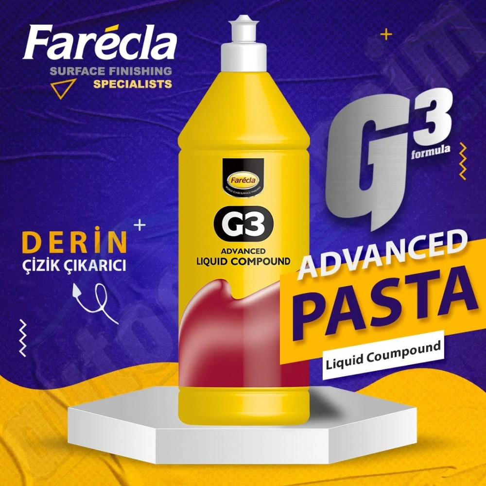 Farecla G3 Advenced Derin Çizik Çıkarıcı Silikon İçermeyen Tozsuz Sıvı Araç Pastası 1 Litre