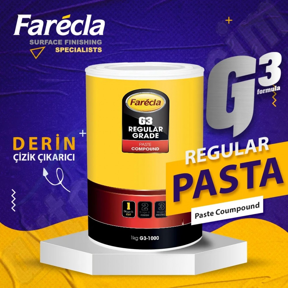 Farecla G3 Regular Çizik Giderici Silikonsuz Kase Sıvı Araç Pastası 1KG