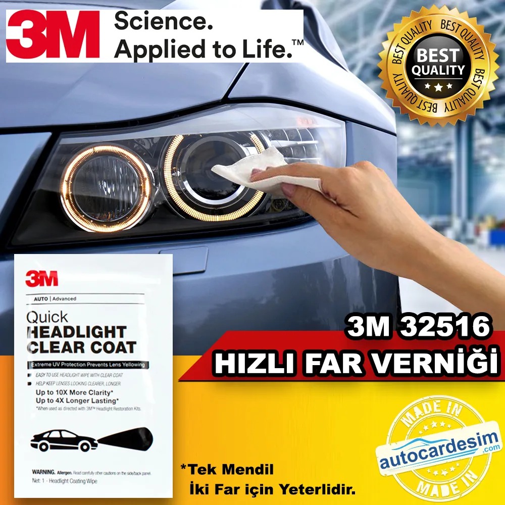 3M 32516 Hızlı Çizilmez Oto Far Verniği