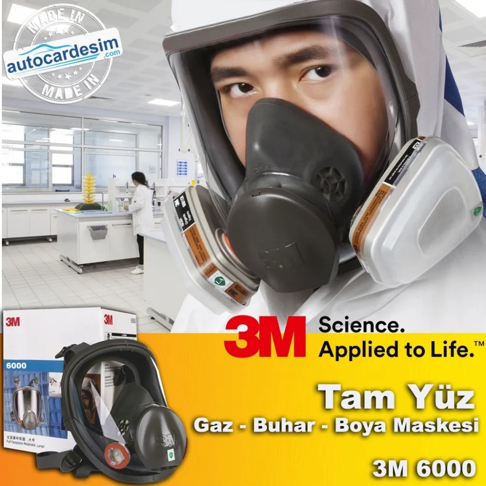  3M 06800 Tam Yüz Gaz - Buhar - Boya Maskesi 