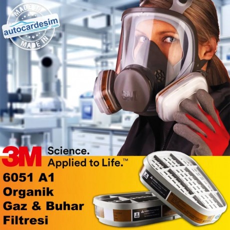 3M 6051 A1 Organik Gaz - Buhar - Boya Filtresi Takım - Çift