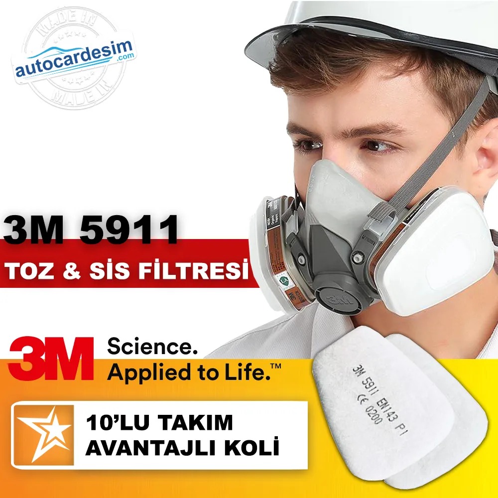 3M 5911 P1 Toz ve Sis Tam ve Yarım Yüz Maske Filtresi