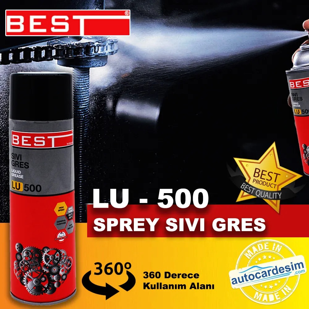 Best LU 500 Pas Önleyici Sprey Sıvı Gres 500 ML