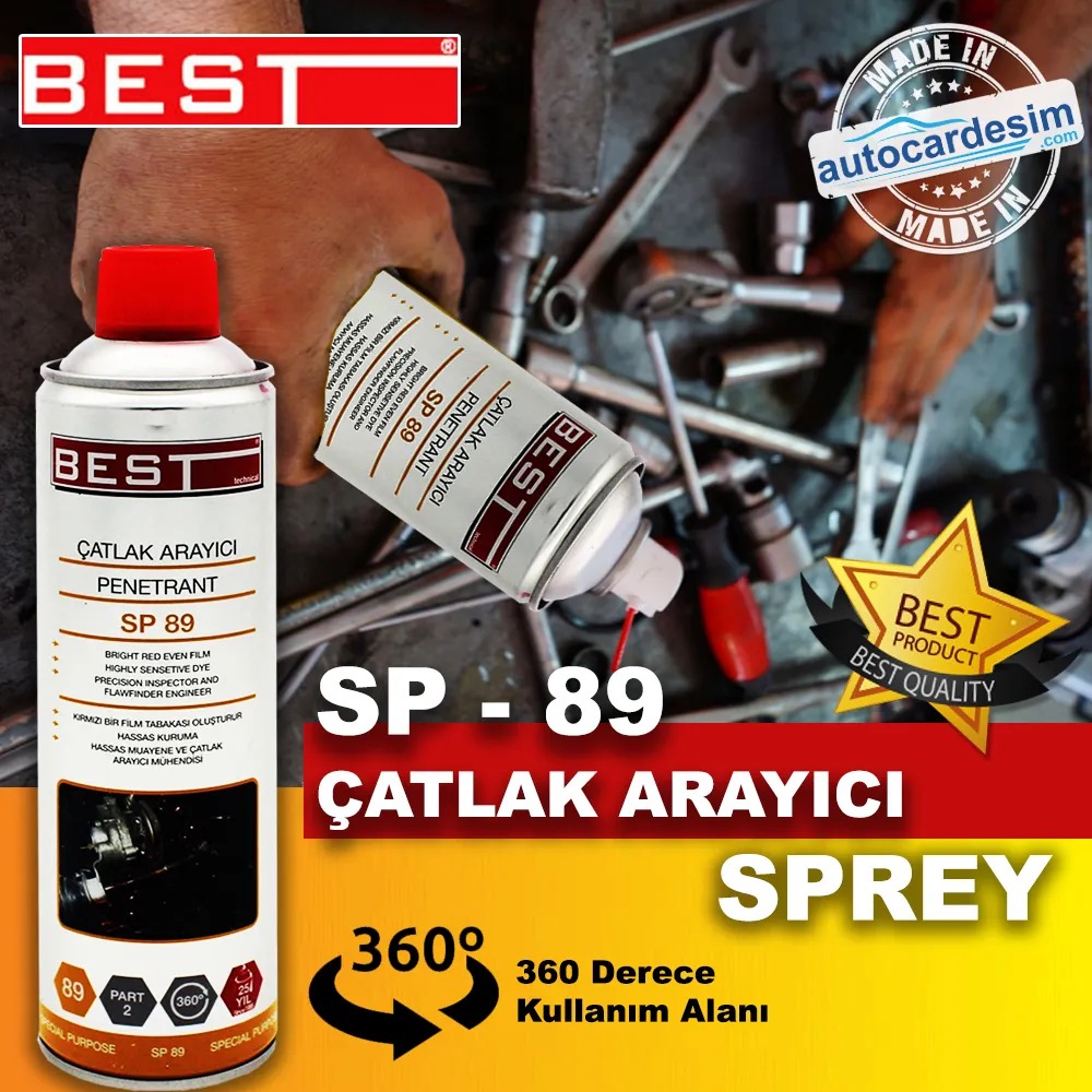 Best SP 89 Penetrant Mekanik Yüzey Çatlak Arayıcı Sprey