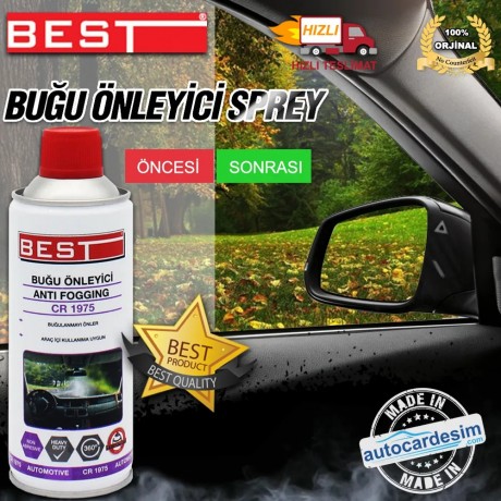 Best CR-1975 Kask - Otomobil Cam Buğu Önleyici Sprey 400 ML