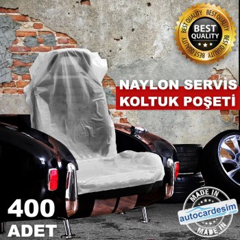 Her Marka Araca Uygun Naylon Baskısız Oto Koltuk Servis Poşeti -  400 Adet