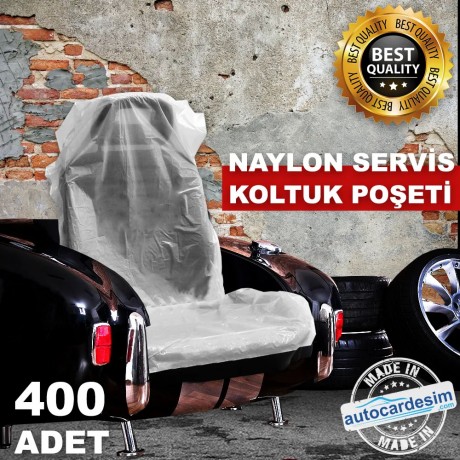 Her Marka Araca Uygun Naylon Baskısız Oto Koltuk Servis Poşeti -  400 Adet